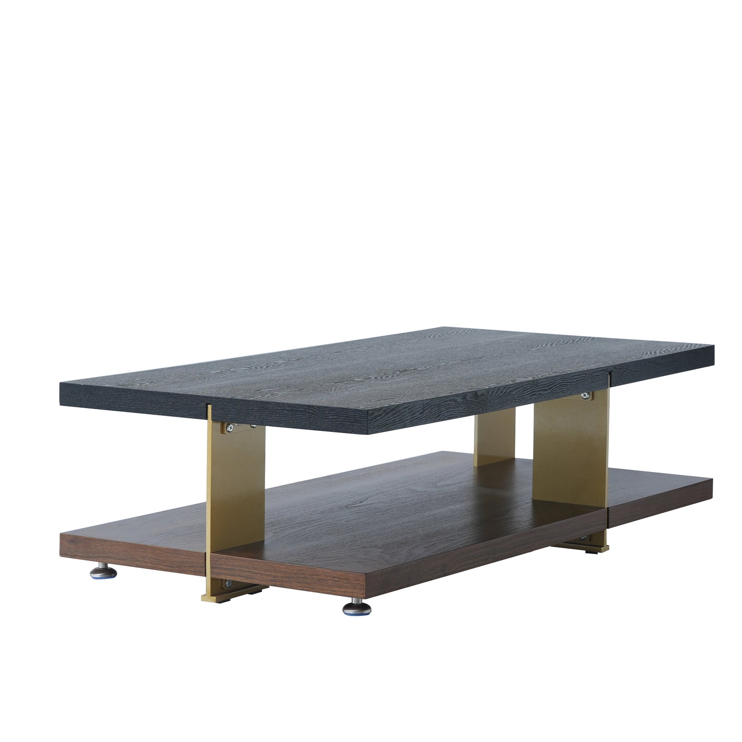 Modern Dual-Tone Coffee Table with Storage Shelf