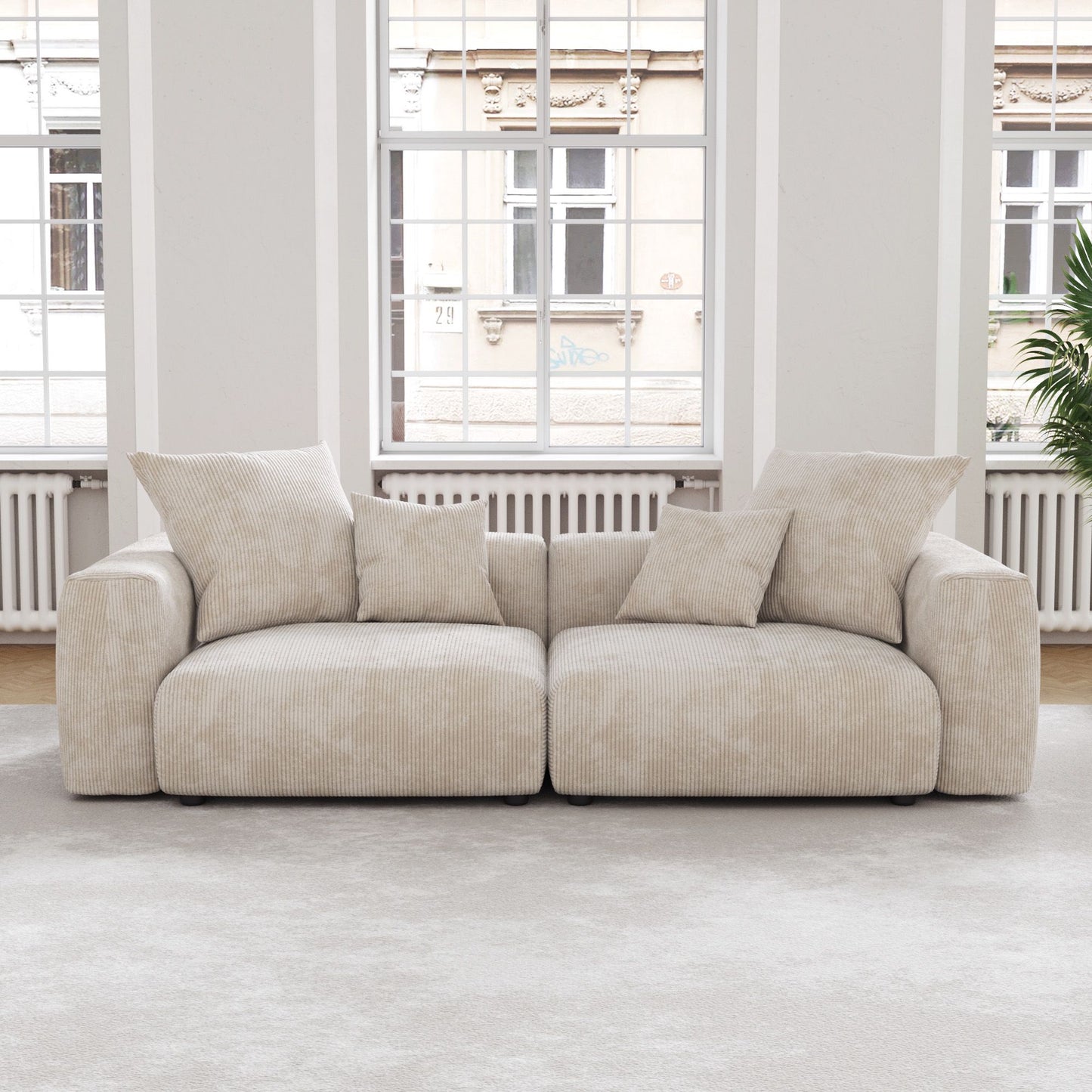 Luxora 5-Piece Modular Corduroy Cloud Sofa – Luxury You Design