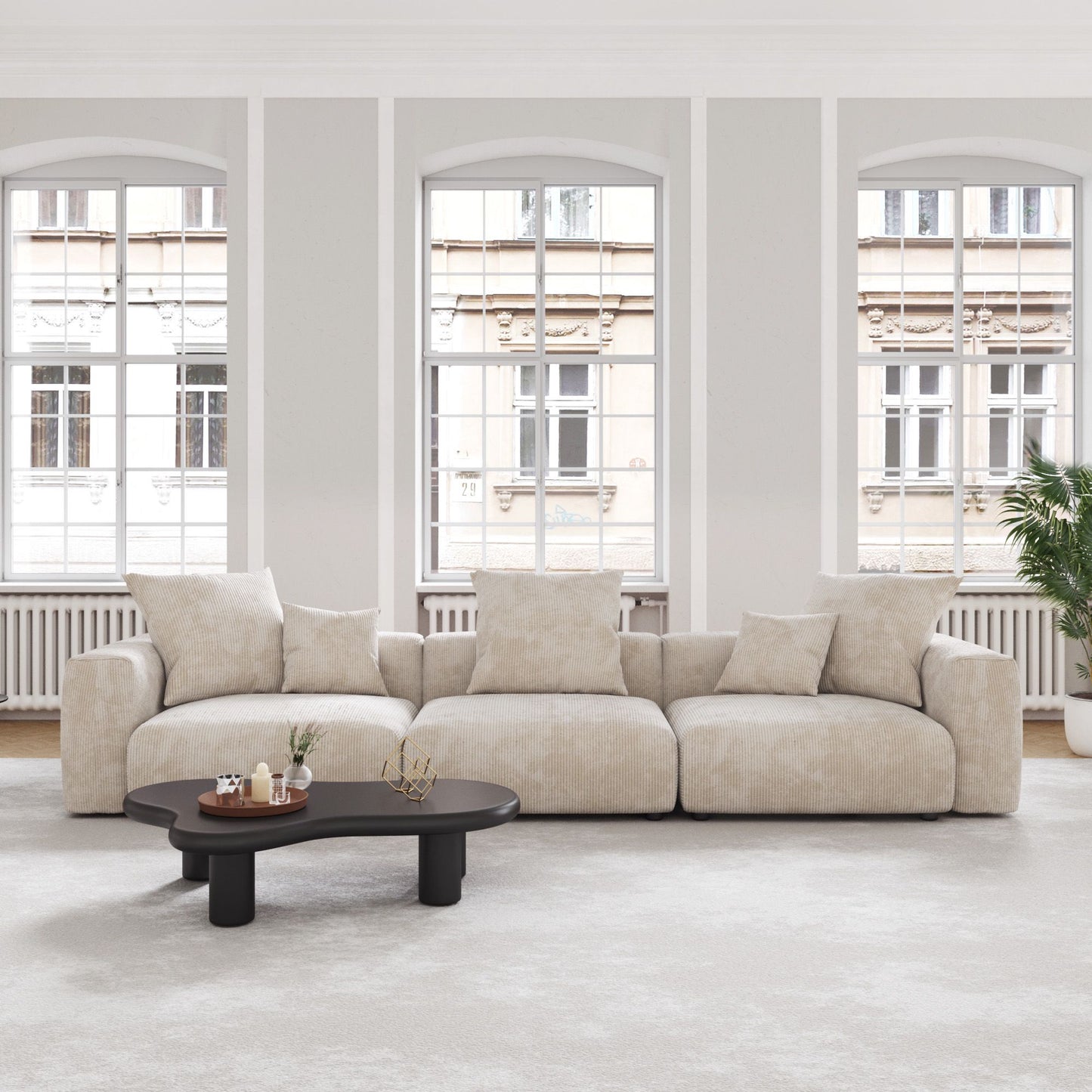 Luxora 5-Piece Modular Corduroy Cloud Sofa – Luxury You Design