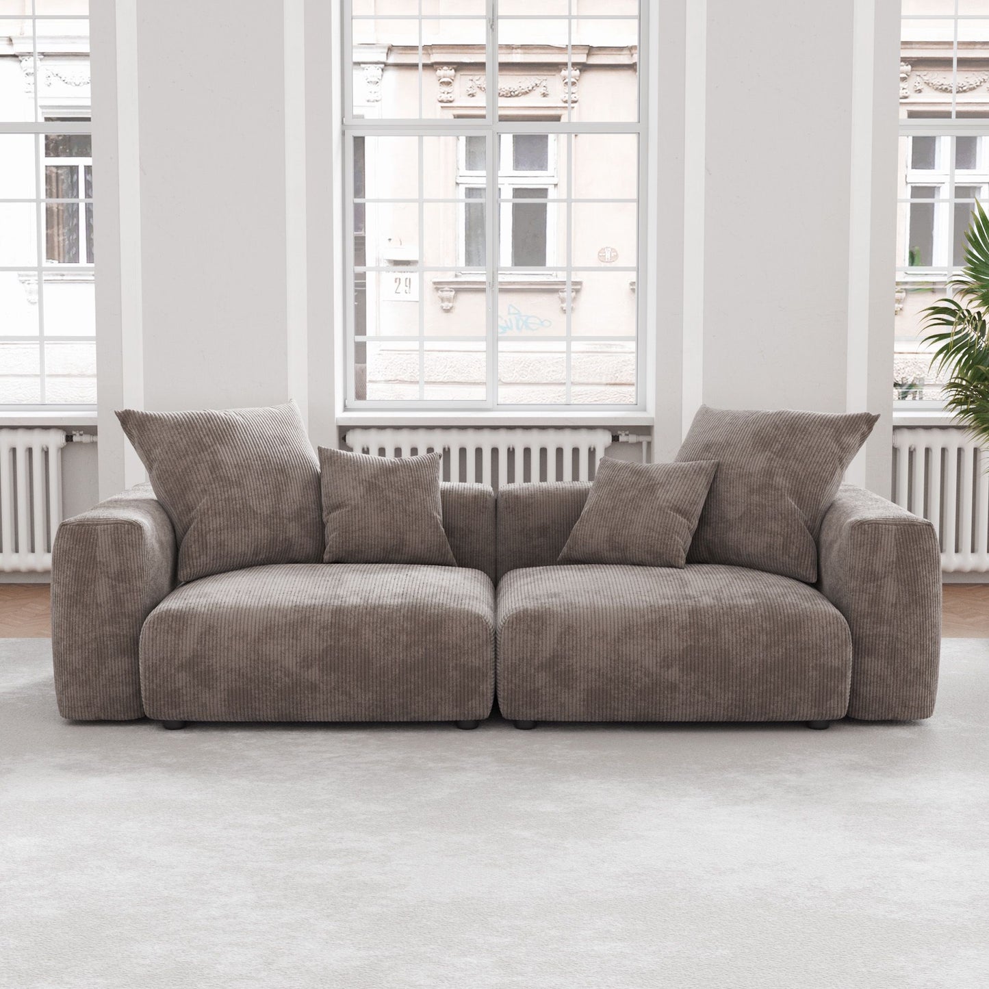 Luxora 5-Piece Modular Corduroy Cloud Sofa – Luxury You Design