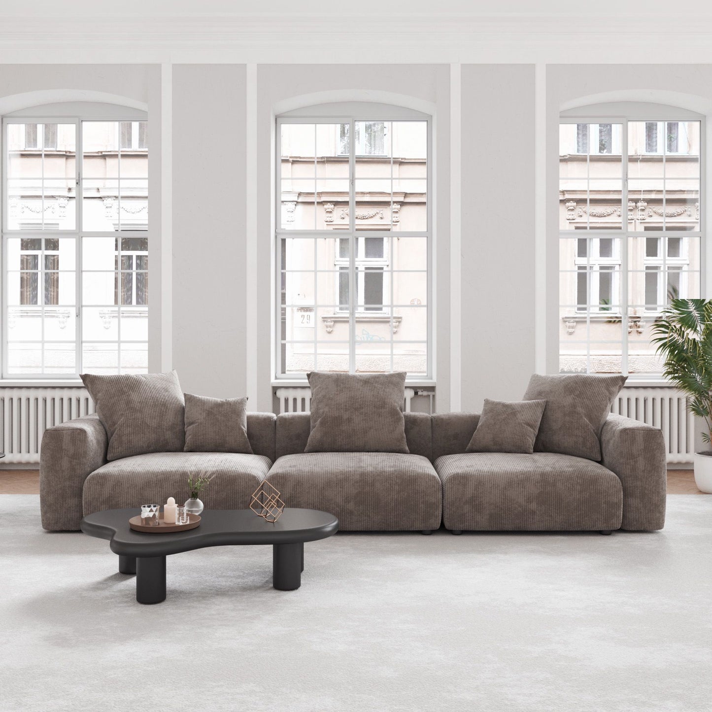 Luxora 5-Piece Modular Corduroy Cloud Sofa – Luxury You Design