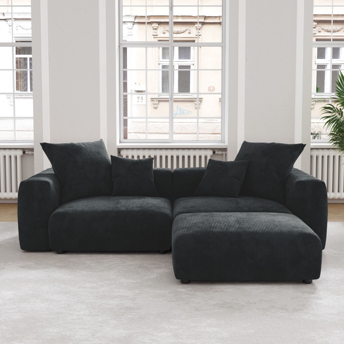 Luxora 5-Piece Modular Corduroy Cloud Sofa – Luxury You Design