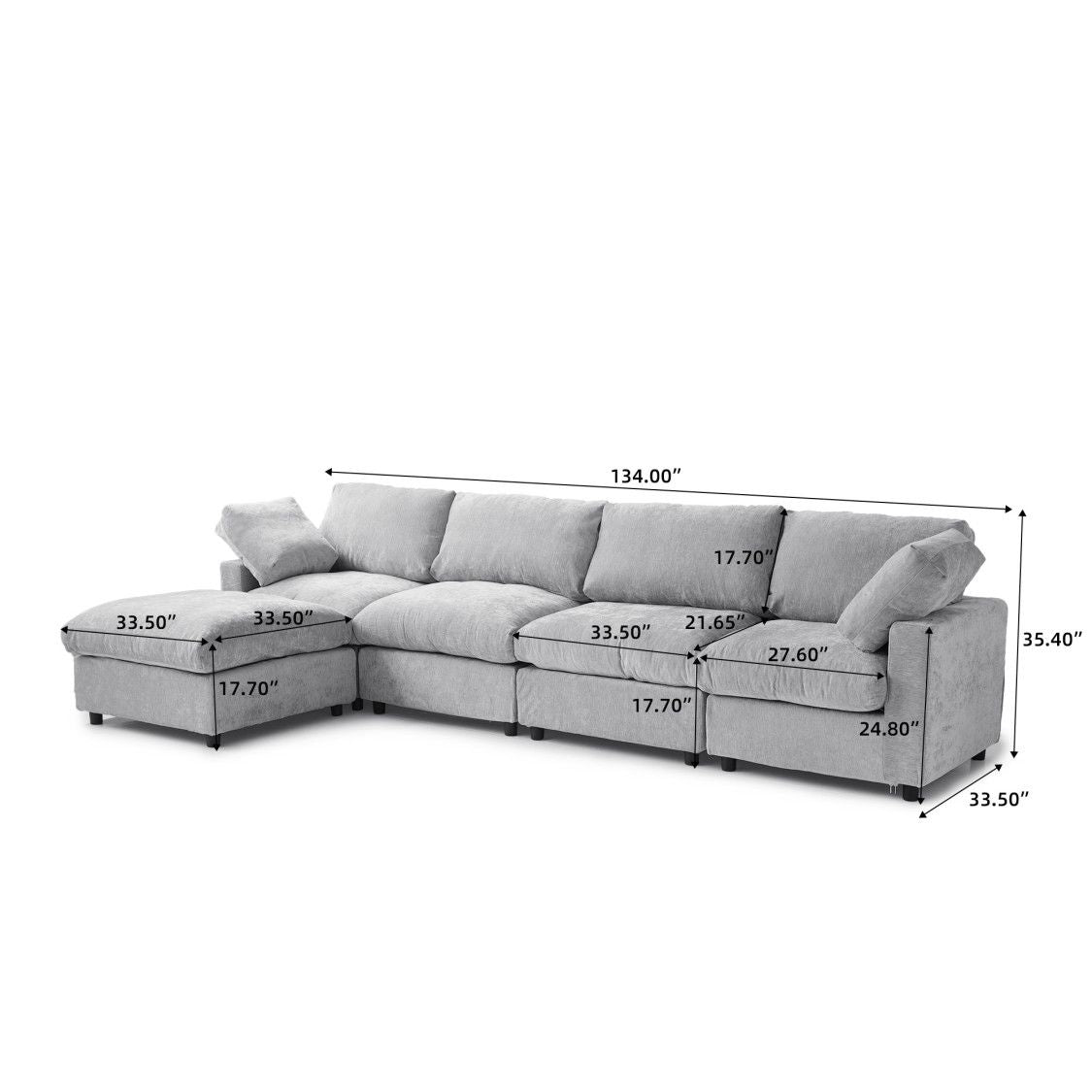 Luxe Modular Sectional Sofa + Ottoman