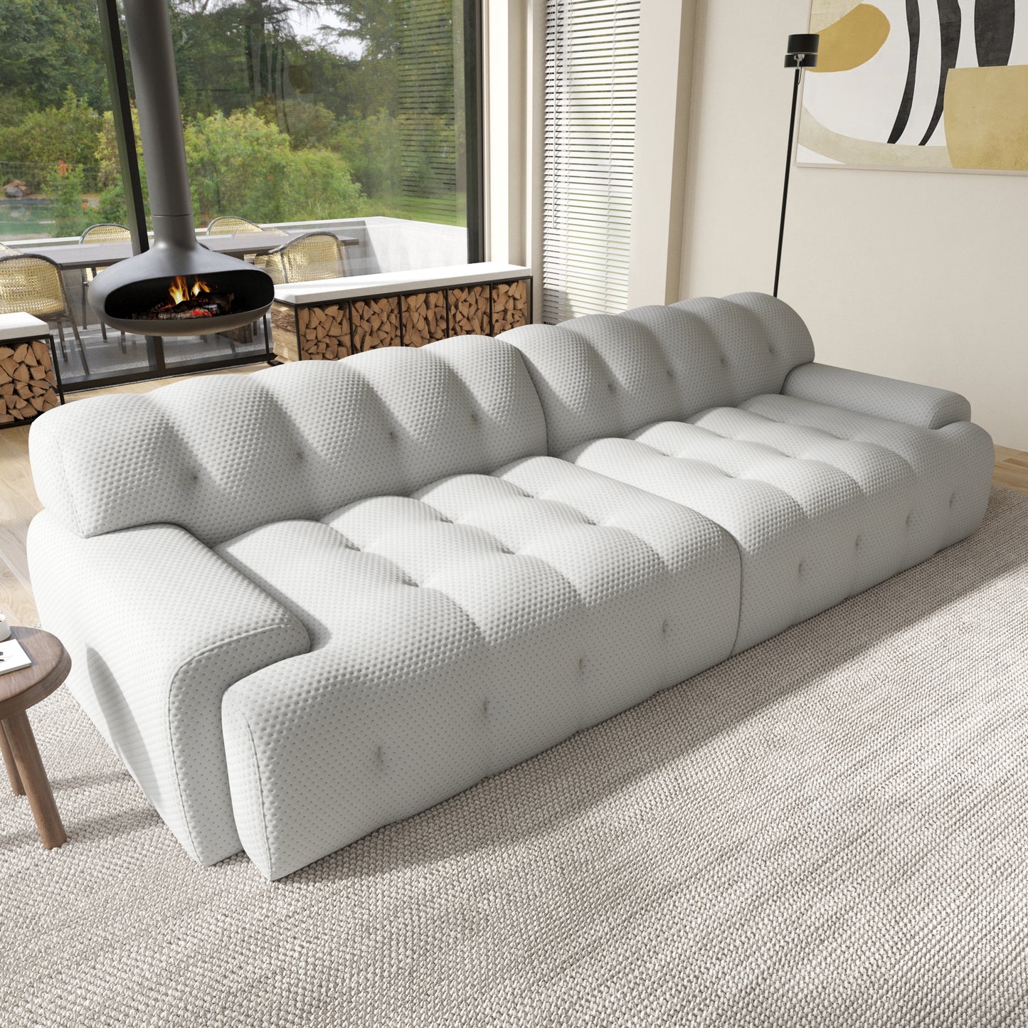 Luxora Bubble Sectional Sofa | Comfort 3D-Knitted Loveseats 2-3 Seater