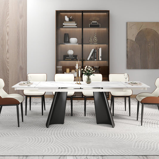 La Regina Expandable Sintered Stone Dining Table – Modern Luxury with Metal Legs (Seats 6–10 people)