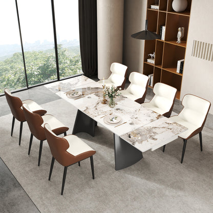 La Regina Expandable Sintered Stone Dining Table – Modern Luxury with Metal Legs (Seats 6–10 people)