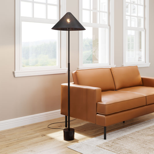 Cardo Modern Floor Lamp – Electroplated Steel, 64.6" Tall