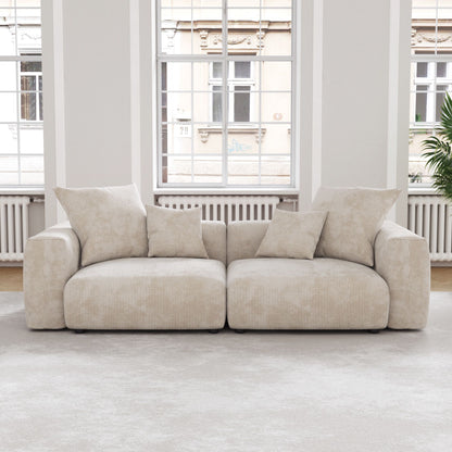 Luxora 5-Piece Modular Corduroy Cloud Sofa – Luxury You Design