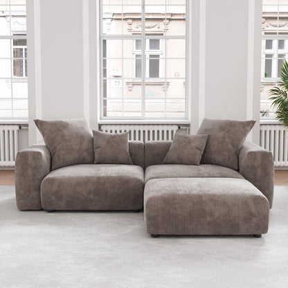 Luxora 5-Piece Modular Corduroy Cloud Sofa – Luxury You Design