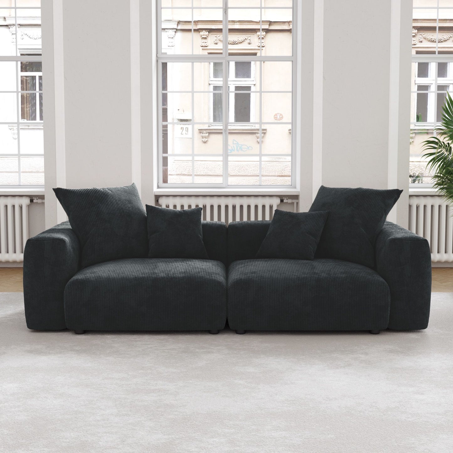 Luxora 5-Piece Modular Corduroy Cloud Sofa – Luxury You Design