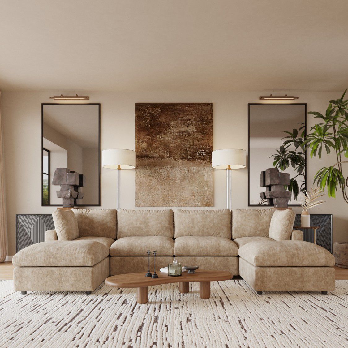 Luxe Modular Sectional Sofa + Ottoman